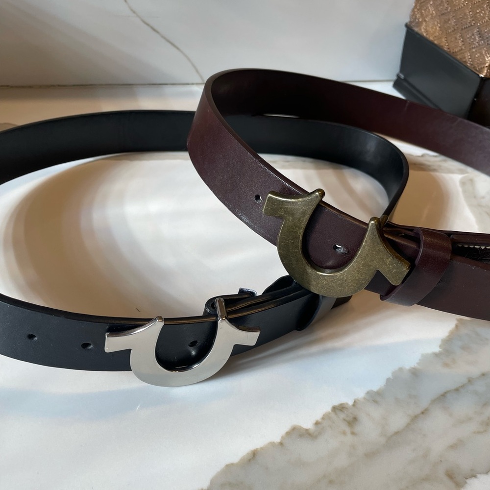 True Religion Dual-Tone Leather Belts